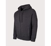 BOSS Mens Kudable lined cable knit Hoodie - Colour: 002 Black - Size: XL