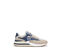 BOSS Mens Kurt Runn Mixed-Material lace-up Trainers with Suede Trims Size 12
