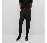 Boss Mens Lamont Solid Patterned Slim Joggers in Black - Size 2XL