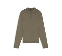 BOSS Mens Lancione Structured-Seam Polo Sweater in Responsible Wool