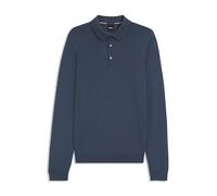 BOSS Mens Lancione Structured-Seam Polo Sweater in Responsible Wool