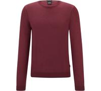 Boss Mens Leno Knit Jumper, Soft Virgin Wool in .Dark Red - Size 2XL