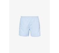 Boss Mens Light/pastel Blue Logo-print Regular-fit Recycled-polyester Swim Shorts S