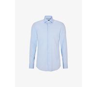 Boss Mens Light/pastel Blue Slim-fit Spread-collar Stretch-cotton Blend Shirt 16.5