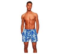 BOSS Mens Lionshark Abstract-Print Swim Shorts in Quick-Drying Recycled Fabric Blue