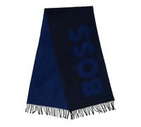 Boss Mens Logo Wool Midweight Scarf - Dark Blue - One Size - Dark Blue - 80% Wool/20% Polyamide