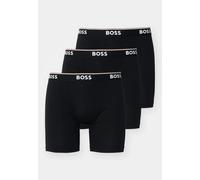 BOSS Men's Long Boxer Briefs - 3 Pack, Black | Stretch Cotton Underwear