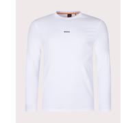 BOSS Mens Long Sleeve TChark T-Shirt - Colour: 100 White - Size: Medium