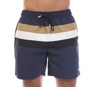 Boss Mens Louis Stripe Swimming Trunks - Navy - L - Navy - 100% Recycled Polyamide