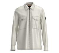 BOSS Mens Lovel Crinkle Effect Zip Overshirt, Open White Jacket OPEN WHITE L