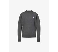 Boss Mens Medium Grey X Russell Athletic Logo-print Wool-cotton Sweatshirt L