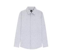 Boss Mens Micro-Dot Regular Long-Sleeved Shirt - Blue - 17.5in - Blue - 98% Cotton/2% Elastane