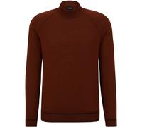 Boss Mens Mock Neck Raglan Long Sleeve Sweater in Medium Brown - Size X-Large
