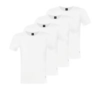 BOSS Men's Modern T-Shirts Cotton Stretch Slim Fit Crew Neck Pack of 4, White100, L