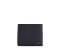 BOSS Mens New Crosstown 8cc Grained-Leather Billfold Wallet with Metal Logo