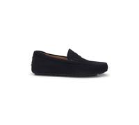 BOSS Mens Noel Mocc Suede Moccasins with Penny Trim Size 10 Dark Blue