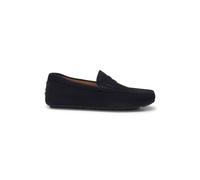 BOSS Mens Noel Mocc Suede Moccasins with Penny Trim Size 10 Dark Blue