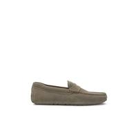 BOSS Mens Noel Mocc Suede Moccasins with Penny Trim Size 11