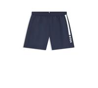 Men's BOSS Orange Dolphin NOS Mens Quick-Drying Swim Shorts with Stripe and Logo - Blue - Size: 37/36/32