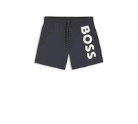 BOSS Mens Octopus Contrast-Logo Swim Shorts with Full Lining Black
