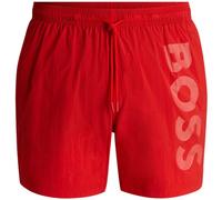 Boss Mens Octopus Swim Shorts, Comfortable Elasticated Waist in Bright Red - Size Small