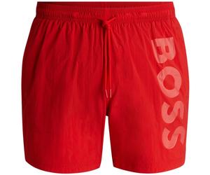 Boss Mens Octopus Swim Shorts, Comfortable Elasticated Waist in Bright Red - Size Small