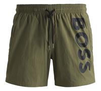 Boss Mens Octopus Swim Shorts, Comfortable Elasticated Waist in Dark Beige - Size Small