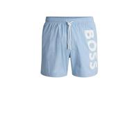BOSS Mens Octopus Vertical-logo-print swim shorts in quick-dry poplin
