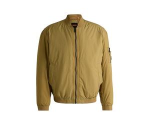 BOSS Men's Olmec Water Resistant Bomber Jacket with Logo Patch, Medium Beige261, 40