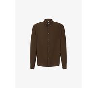 Boss Mens Open Green Button-down Regular-fit Cotton Shirt Xl