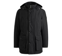 BOSS Mens Osiass Logo-Patch Parka Jacket with Water-Repellent Finish