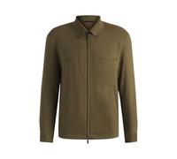 BOSS Mens P-Carper-Zip-WG-252 Relaxed-fit Zipped Overshirt in a Linen Blend
