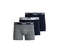 BOSS Mens Pack Boxer Shorts AOP/Black/Black XXL