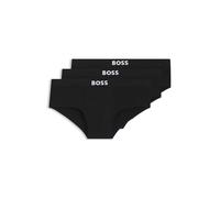 BOSS Mens Briefs HipBr 3P ONE - Three-Pack, Logo Waistband, Stretch Cotton - Black M
