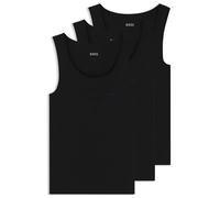 Boss Mens Vest Hugo Boss Embroidered Logo Deep Crew Cotton Vest in Black