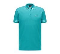 BOSS Mens Paddy 1 Polo Shirt in Pima-Cotton piqué with Logo Details Turquoise