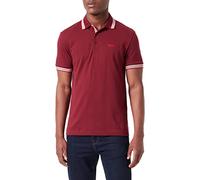 BOSS Mens Paddy Curved-Logo Polo Shirt in Organic Cotton Pink