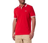 BOSS Green Paddy Mens Cotton-Piqué Polo Shirt with Contrast Logo - Medium Red 610 - Medium Red 610 - XL