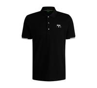 BOSS Mens Paddy Open 25 Active Paddy Mercerised-Cotton Polo Shirt with Grid Trims Black