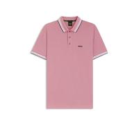 BOSS Mens Paddy Polo Shirt Short Sleeve Lifestyle Cotton Open Pink L