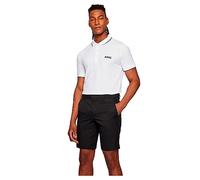BOSS Mens Paddy Pro Contrast-Logo Polo Shirt in a Cotton Blend White