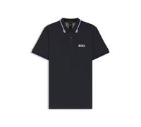 BOSS Mens Paddy Pro Contrast-Logo Polo Shirt in a Cotton Blend Blue