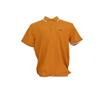 Boss Mens Paddy Pro Polo Shirt in Burnt Orange & Tipped with Grey & White Size XXL