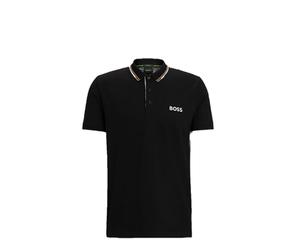 BOSS Men's Paddy Pro Stretch Pique Polo Shirt, Black Cloud, Medium