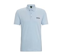Boss Mens Paddy Tech Contrast Logo Polo Shirt - Blue - XXL - Blue - 72% Recycled Polyester/22% Polyester/6% Elastane
