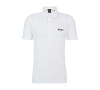 Boss Mens Paddytech Contrast Logo Polo Shirt in White - Size X-Large