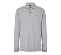 Boss Mens Pado 30 Long Sleeve Polo Shirt in Silver - Size Small