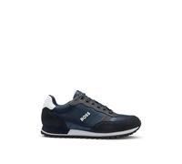 BOSS Mens Parkour-L Runn Mixed-Material Trainers with Branded Side Panel Size Dark Blue