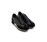 BOSS Mens Parkour-L Running Leather Suede Mix Trainers, Black Sneakers BLACK 7