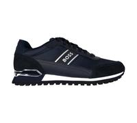 BOSS for man. 50529533 Parkour Runner leather trainers navy (44), Flat, Laces, Casual
